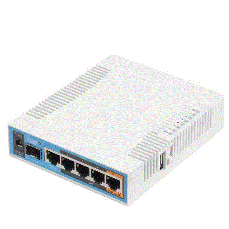 hAP ac with 720MHz CPU, 128MB RAM, 5x Gigabit LAN, built-in 2.4Ghz 802.11b/g/n hAP ac with 720MHz CPU, 128MB RAM, 5x Gigabit LAN, built-in 2.4Ghz 802.11b/g/n