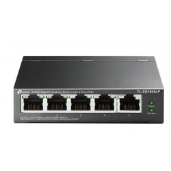 5-Port Gigabit Desktop Switch with  4-Port PoE+. PORT 4 Gigabit PoE+ Ports, 1