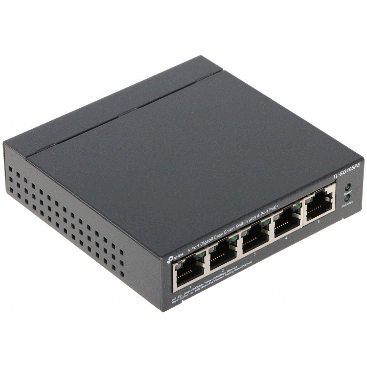5-Port Gigabit Easy Smart Switch with 4-Port PoE+ 5-Port Gigabit Easy Smart Switch with 4-Port PoE+