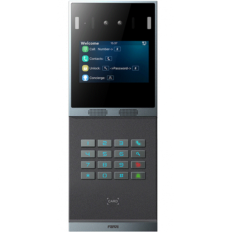 Interphone IP video+audio, Ecran Couleur 4 800x480 pixels, Reconnaissance fa Interphone IP video+audio, Ecran Couleur 4 800x480 pixels, Reconnaissance fa