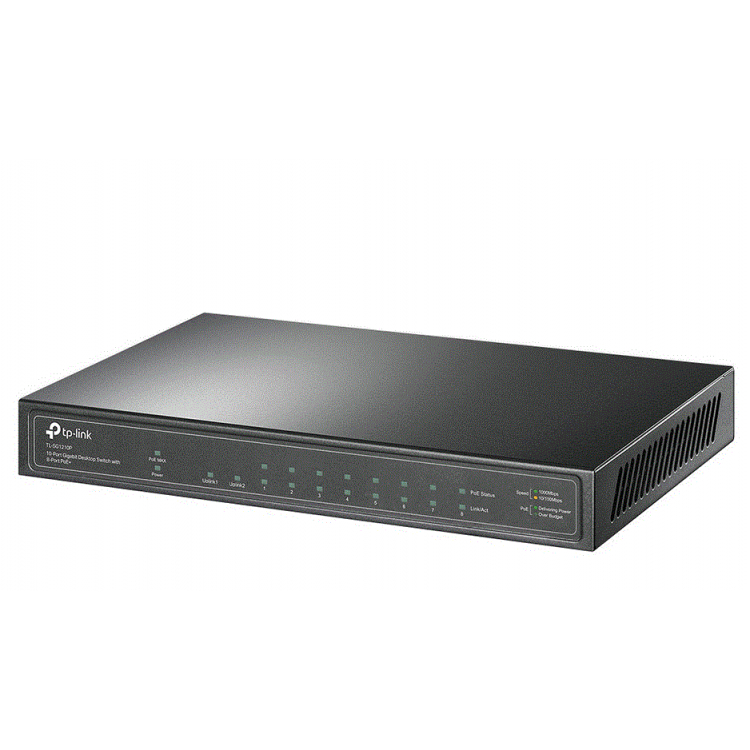 10-Port Gigabit PoE+ Switch, 8 Gigabit PoE+ Ports, 1 Gigabit RJ45 Ports and 1 Gi 10-Port Gigabit PoE+ Switch, 8 Gigabit PoE+ Ports, 1 Gigabit RJ45 Ports and 1 Gi