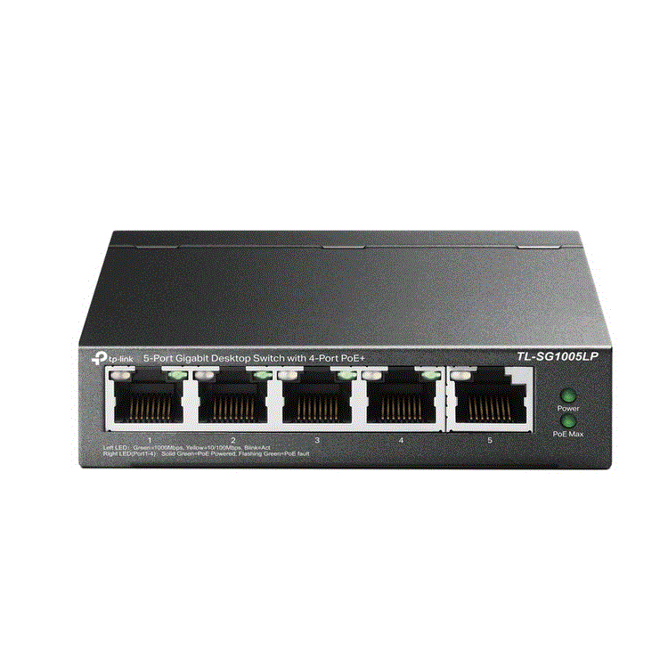 5-Port Gigabit Desktop Switch with 4-Port PoE+. PORT 4 Gigabit PoE+ Ports, 1 5-Port Gigabit Desktop Switch with 4-Port PoE+. PORT 4 Gigabit PoE+ Ports, 1