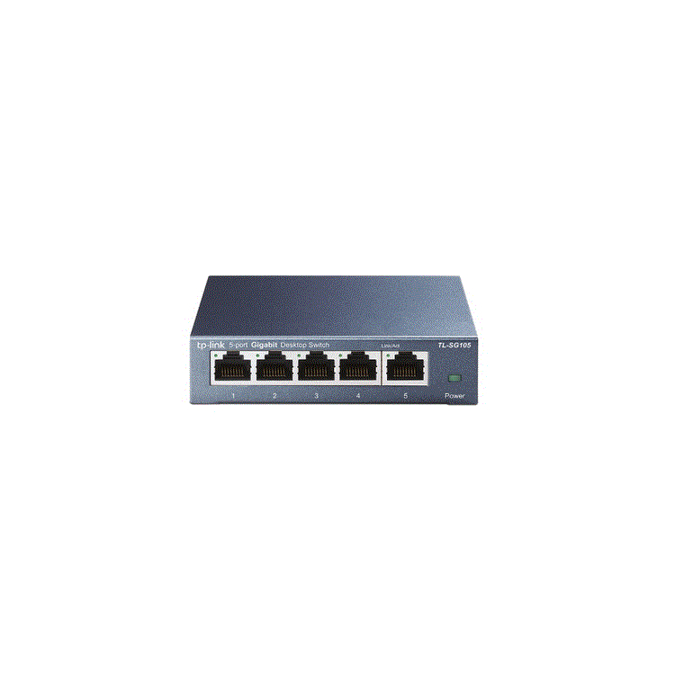 5-port Desktop Gigabit Switch, 5 10/100/1000M RJ45 ports, steel case