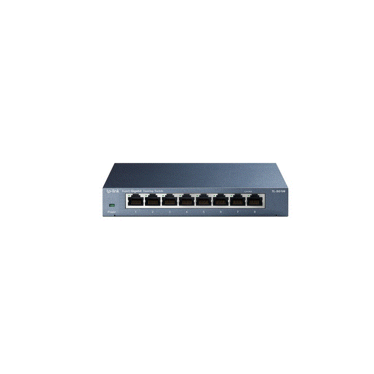 8-port Desktop Gigabit Switch, 8 10/100/1000M RJ45 ports, steel case