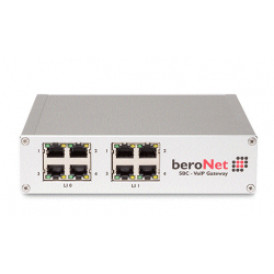 SBC beroNet modulable avec 8 ports BRI/T0, 16 canaux, 2 interfaces rseau, 8 por