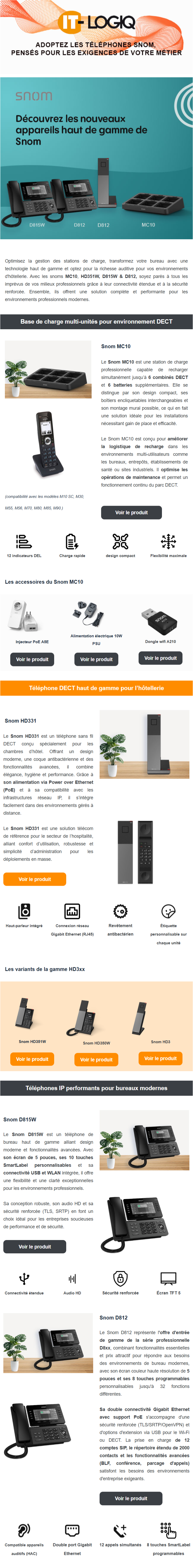 Newsletter sur les nouveautés Snom